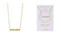 Unwritten Gold Flash Plated New York City Coordinates Bar Pendant, 16"+2" Extender